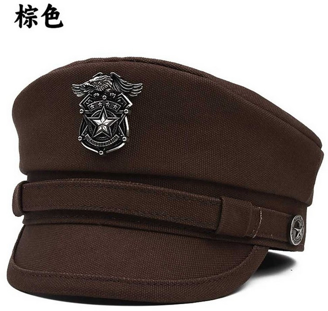 독일군 헬멧 해군 맥아더 장군 캡틴 모자 빈지티모자, 1개, 9. L(55-56)-라벨O-갈색