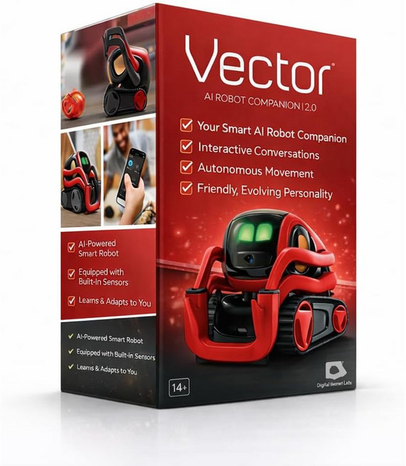 안키 벡터 2.0 AI 반려 애완 로봇 Anki Vector 레드, 1개