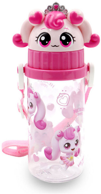 프린세스 캐치티니핑 입체스트랩 에코젠 빨대보틀 하츄핑 어린이 유아 아동 아기 물통, 1개, 350ml, 핑크