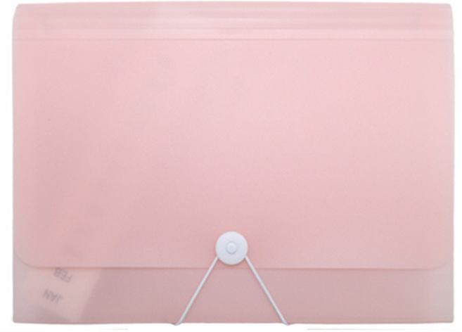 MoNo726 아코디언 파일 13분류 클리어 인덱스 케이스 도큐먼트 악보 하도메 파일 30IHRG149, 1개, 반투명 핑크