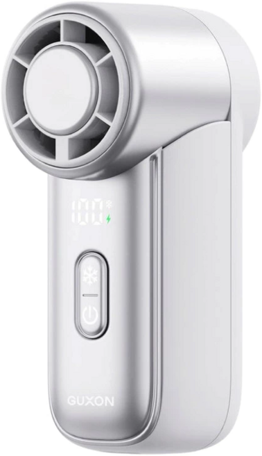 GUXON USB 手持風扇 迷你製冷高速風扇, 白色/銀色