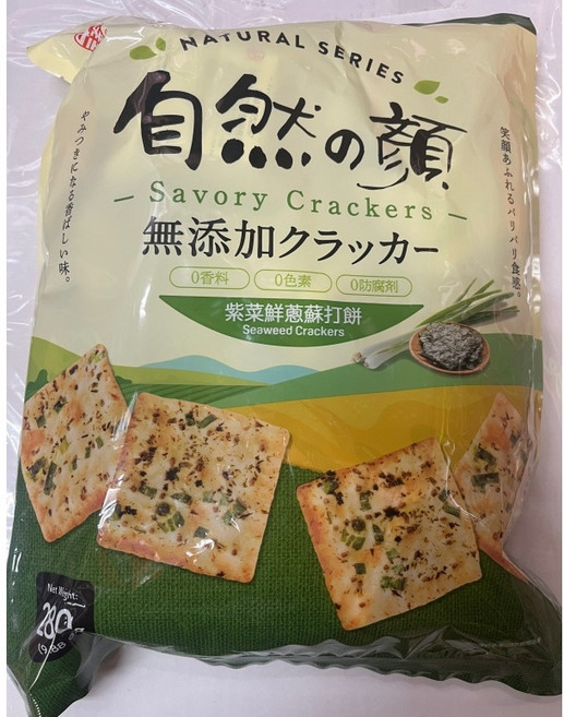 中祥 自然之顏 紫菜蘇打餅乾 經濟包 280公克, 1個, 280g