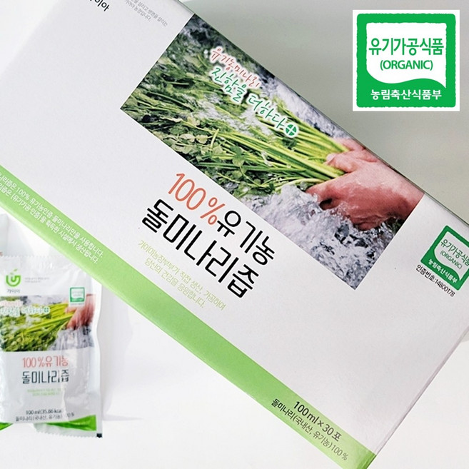 가이아농장 유기농 미나리즙 돌미나리즙, 60개, 100ml