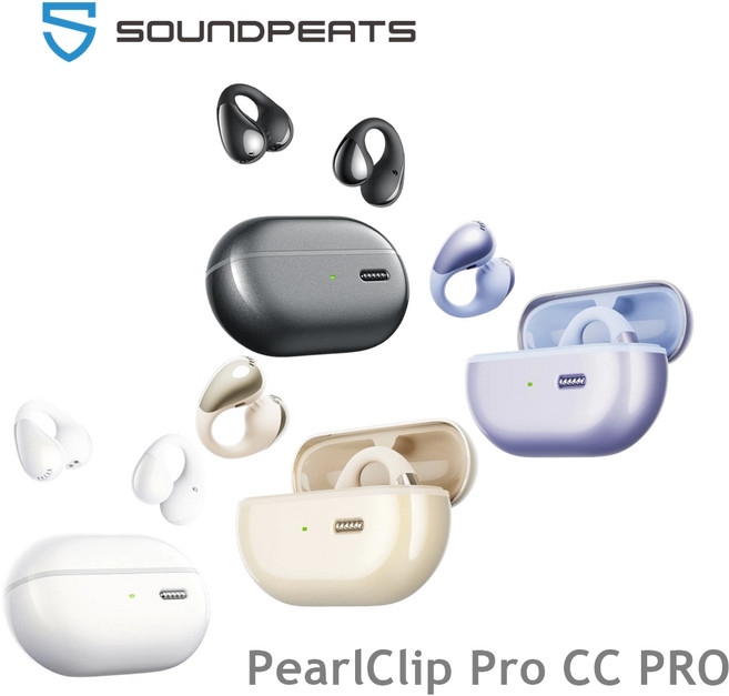 SOUNDPEATS PearlClip Pro CC PRO 開放式藍牙耳機 舒適佩戴 安全聆聽, 黑色