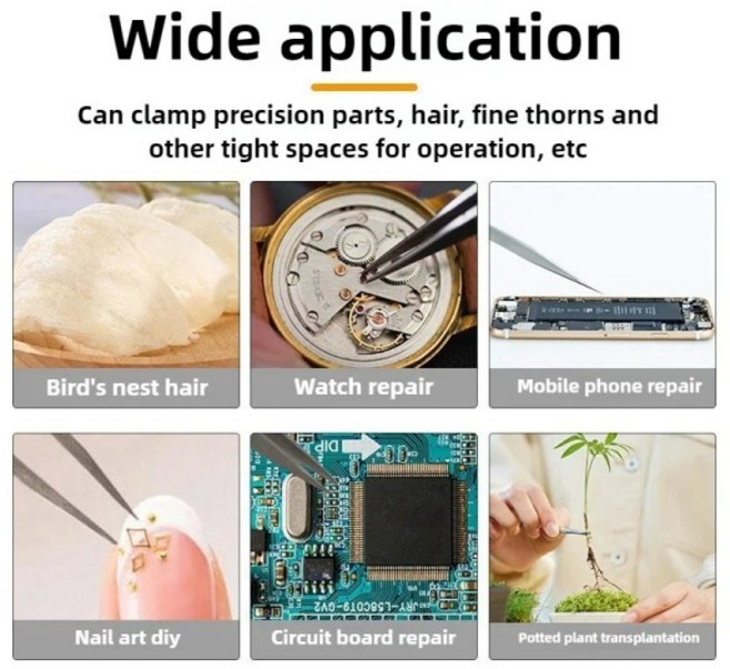 1역대비 핀셋 모델링 도구 집적 회로 유지 관리를 위한 스테인레스 스틸 정밀 작동 역방향 핀셋, 01 Frosted small tip