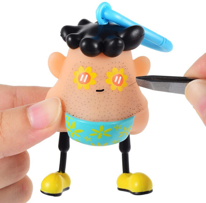 Fidget Toys 털뽑는인형 수염뽑기인형 털뽑기장난감 스트레스해소 가방키링 강박증완화, Sunshine, 1개