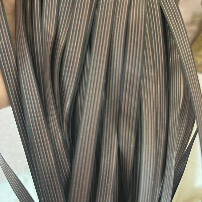 編織藤條環保仿藤手工材料 寬8mm厚1mm 約85-90米/斤, 拉不斷黑色條紋, 1個