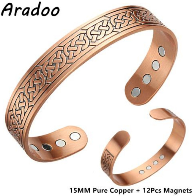 네오디뮴팔찌 에너지 활력 자석 건강 팔찌 생명의 나무 순수 구리 3500 가우스 강력한 자기력, B C006
