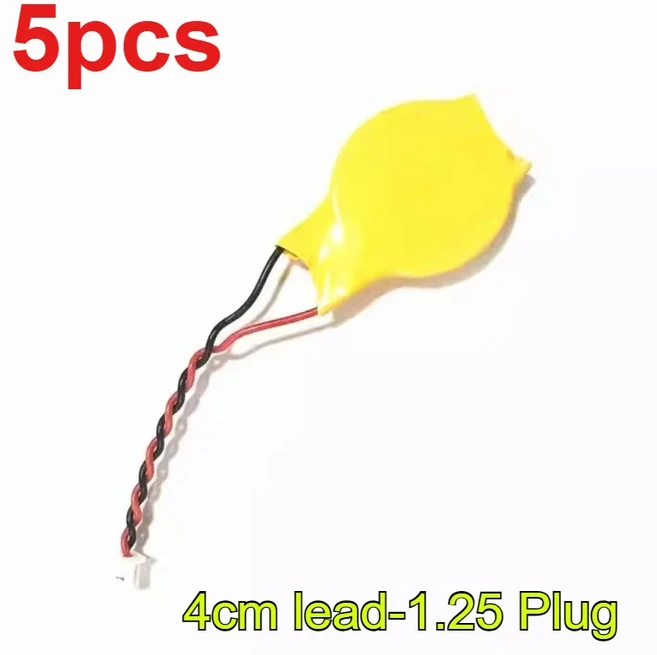 5개/몫 CR2032 배터리(와이어 2핀 1.25 플러그 포함) Lenovo IBM 노트북 마더보드 BIOS CMOS 분해 버튼 배, 01 China Mainland, 02 5pcs - 4cm lead