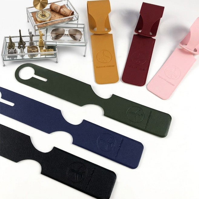 오브제이스 심플 가죽 캐리어 여행 골프 가방 이름표 네임텍 3개