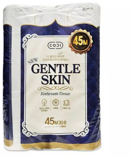 코디 젠틀스킨 3겹 화장지 40m 30롤, 30개
