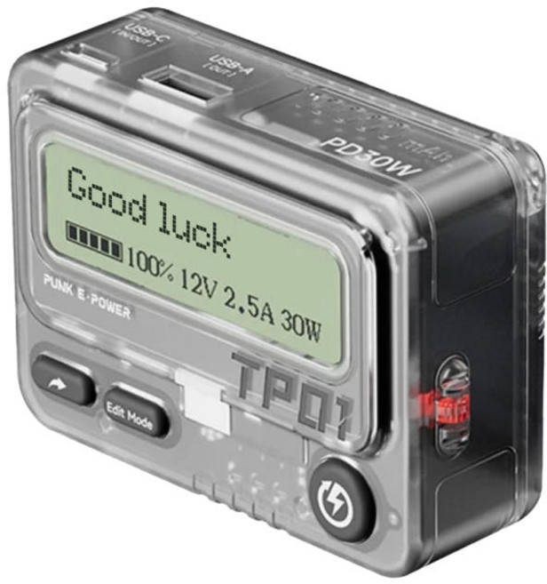 삐삐 보바 보조배터리 10000 비행기 기내용 레트로 고속 저속 PD PPS 휴대용, 소프트 클리어, TROZK TR-PB01