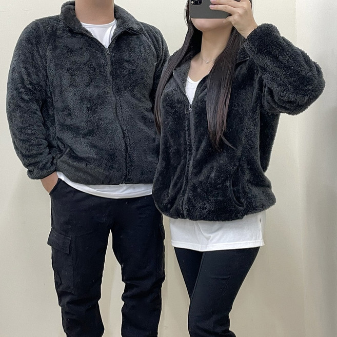 VANANA2 (95-110) 커플 남녀공용 루즈핏 후리스 집업 7color