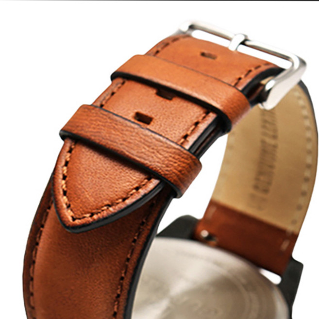 르보 갤럭시워치 호환 스트랩 이탈리안 베지터블 가죽스트랩, 브릭 브라운, 1개