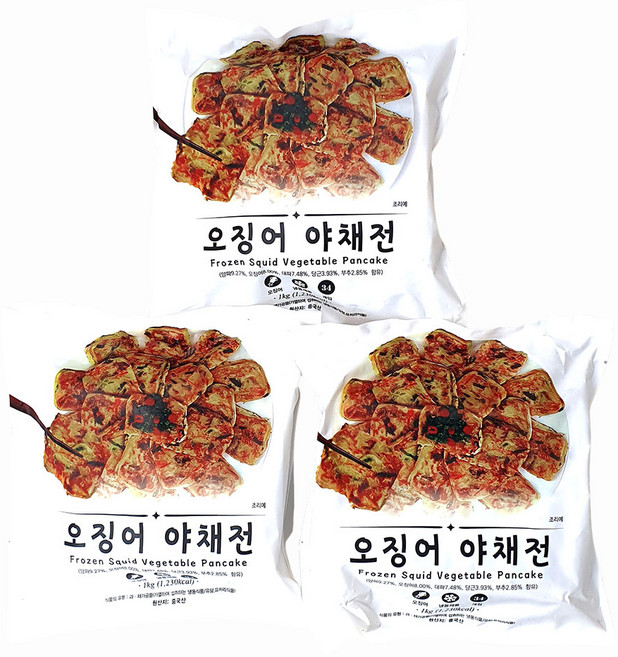 새마원 오징어 야채 전 파전 부추전, 3개, 1kg