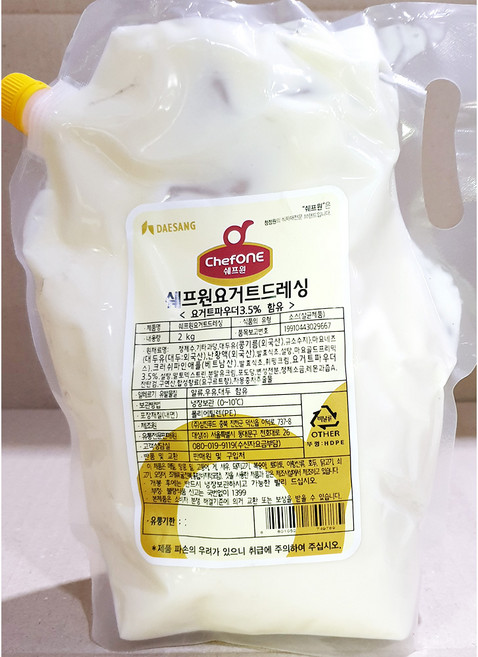 쉐프원 요거트드레싱 2kg X4봉 샐러드드레싱 샐러드소스 파우치팩드레싱 대용량드레싱, 4개