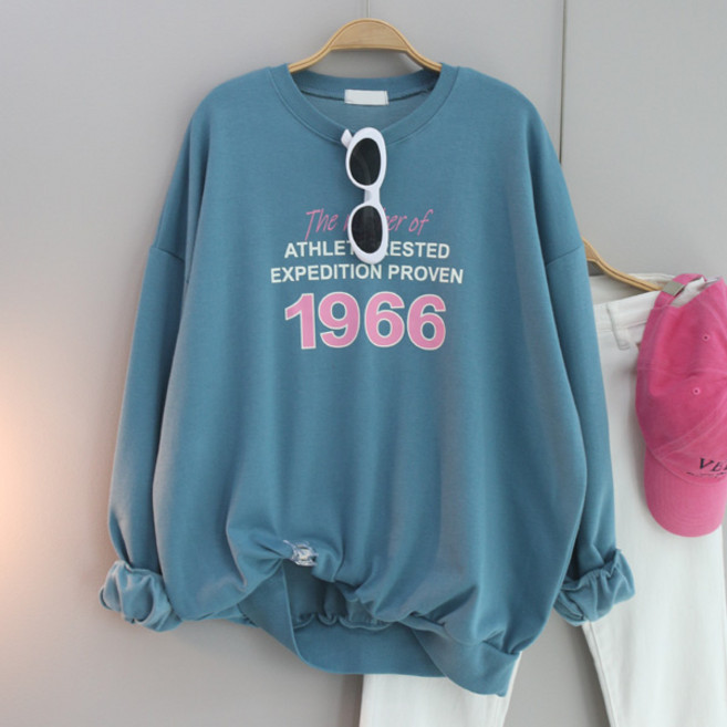 달콩 여성 빅사이즈 봄신상 에디션레터링오버핏맨투맨