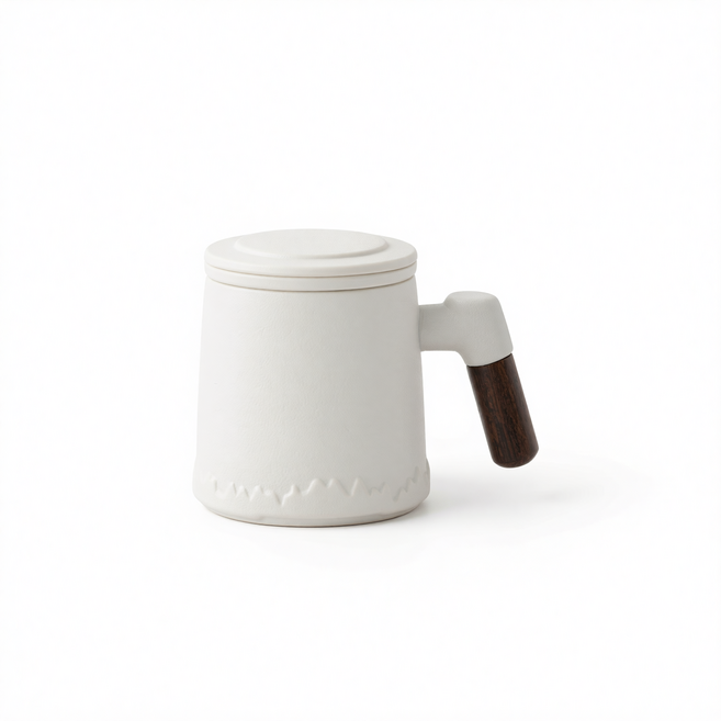 JWJJ 陶瓷茶水分離杯, 白山語陶瓷杯安全裝, 4套, 400ml