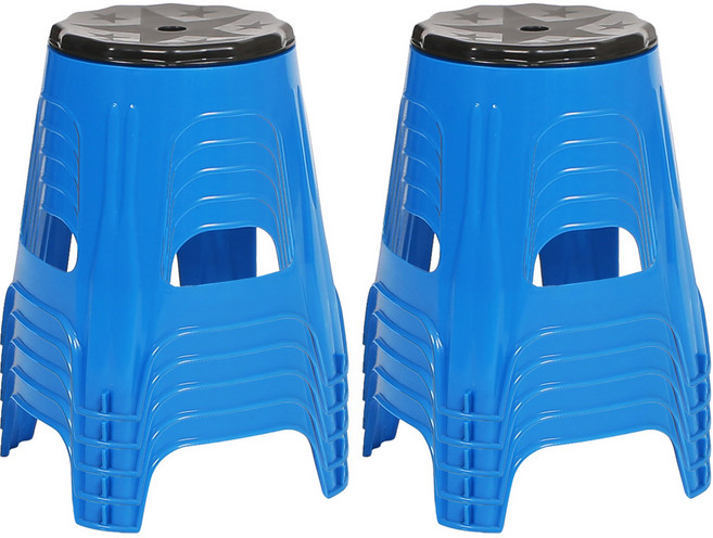 지오리빙 플라스틱 회전의자 10p, 10개, 블루