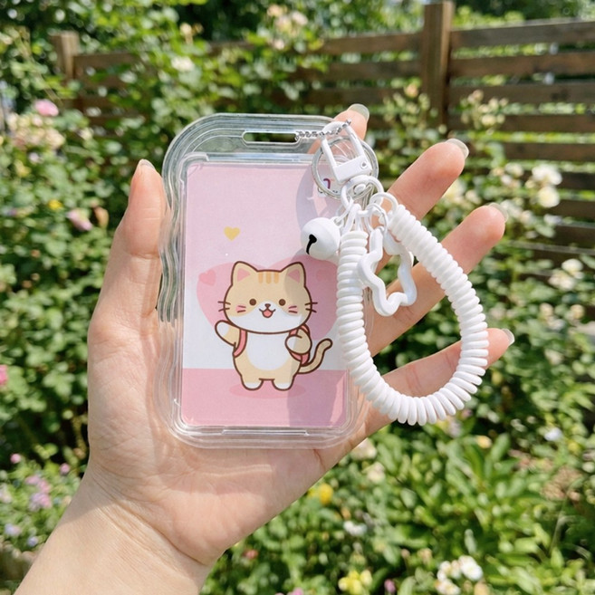 대중교통과 사원증에 편리한 스프링 카드홀더 투명 카드 케이스