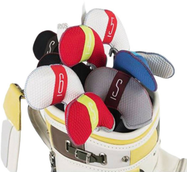 찐노마진몰 골프 아이언커버 세트 가죽, 포보스(화이트)