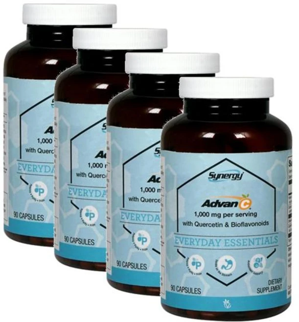 비타코스트 비타민C 1000mg 퍼서빙 퀘르세틴 바이오플라보노이드 45일분 Vitacost Advan-C Quercetin Bioflavonoids, 4개, 90정 - 쿠팡