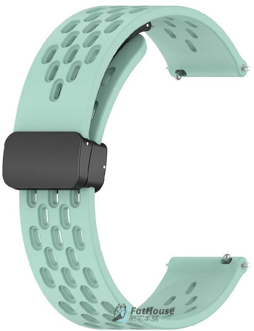 Realme Watch 3 Pro 2 S 運動磁吸矽膠洞洞錶帶, 22mm 湖水綠, 1個