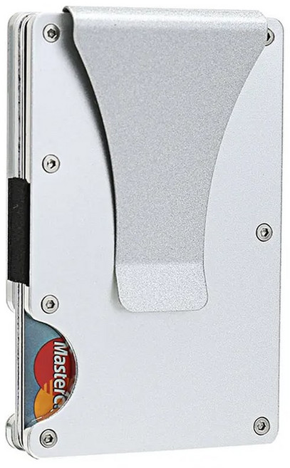 탄소 섬유 미니멀리스트 슬림 신용 카드 소지자 지갑 Carteira 남성용 Cartera Tarjetero Hombre RFID Cashback 케이스, Silver