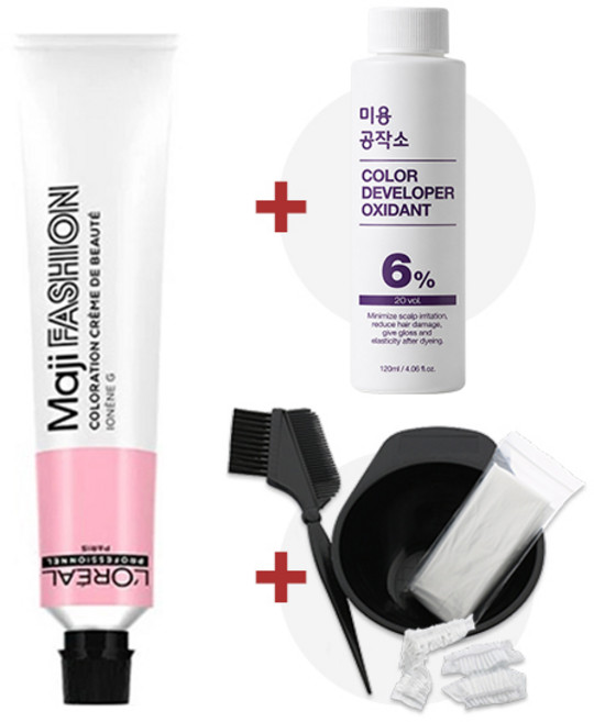 (산화제+시술도구)로레알 마지패션 50ml, VERT 그린, 1개