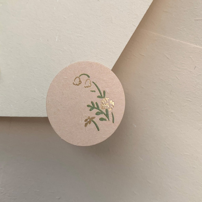 印印time《喜帖封口貼》 優雅紋路質感, 50個, G款, 花草婚禮
