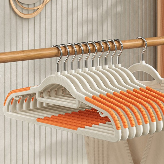 쿠빙홈 투톤라운드 논슬립 어깨 뿔 방지 옷걸이 20개, 오렌지, 1세트