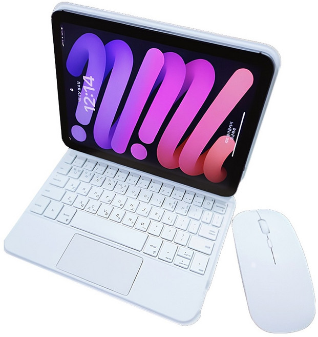 Worldex 아이패드 호환 미니6 미니7 (A17pro) 한글 매직키보드, white+white, white, 일반형