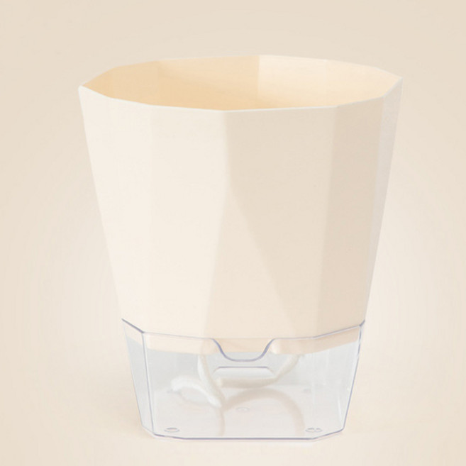 모리앤 다이아몬드 저면관수화분 3Size 3Color, 베이지화이트, 1개