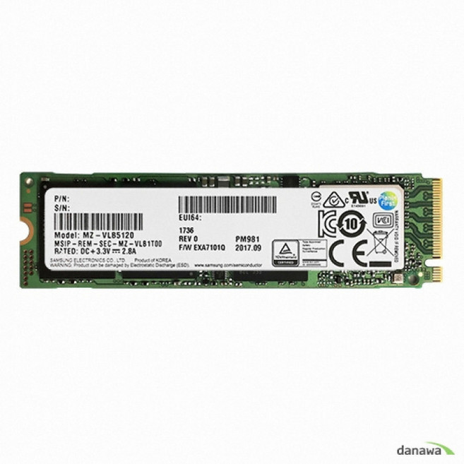 삼성전자 삼성전자 PM981 M.2 NVMe 벌크 (512GB), 512GB