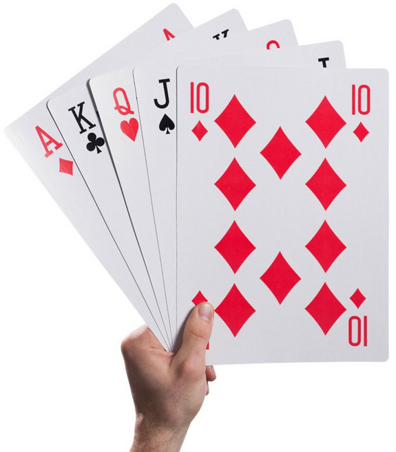 Kingmagic 巨大撲克牌 遊思樂教具 防水耐用 聚會必備, 1個, 中 12x8 cm