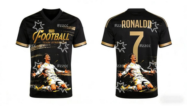 호날두의 번호는 축구 유니폼 클럽 기념 가을 스포츠 빠른 건조 티셔츠 아동복, 1개, 1. 1208-102-053-ZKB / C. S