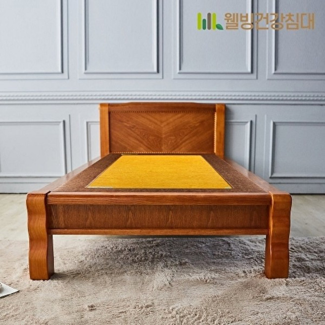 [웰빙건강침대] 으뜸 슈퍼싱글 황토흙판 흙침대 SS, 월넛