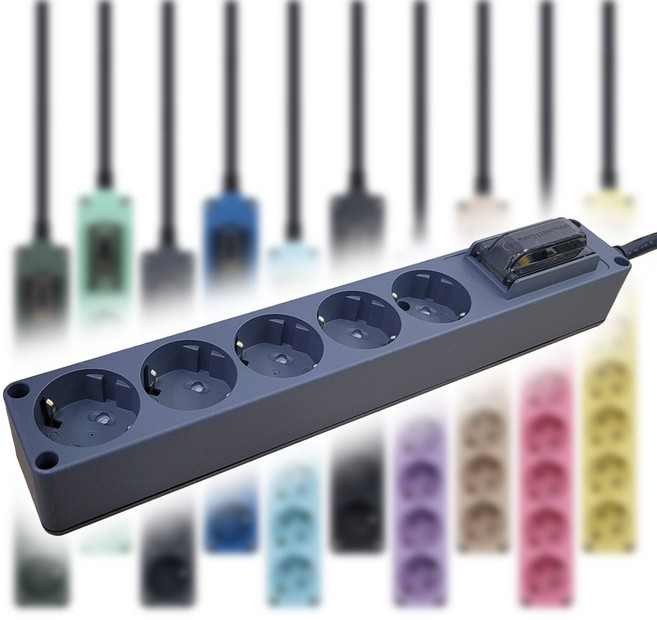 현대 고용량 멀티탭 오브제 국산 4000W 누전차단 과부하차단 멀티콘센트 5구 10컬러, 3m, 그레이, 1개
