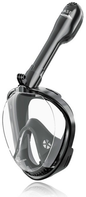 메이스 김서림방지 풀페이스 스노쿨링 마스크, 블랙