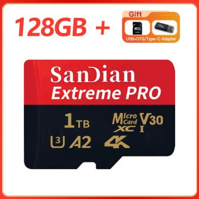 SD 메모리 카드 미니 클래스 10 A2 U3 플래시 휴대폰 드론 128GB 256GB 512GB 1TB, black 128GB, 9) black 128GB