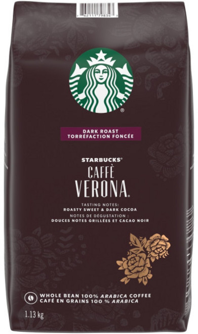 스타벅스 카페베로나 원두커피, 홀빈(분쇄안함), 1.13kg, 1개