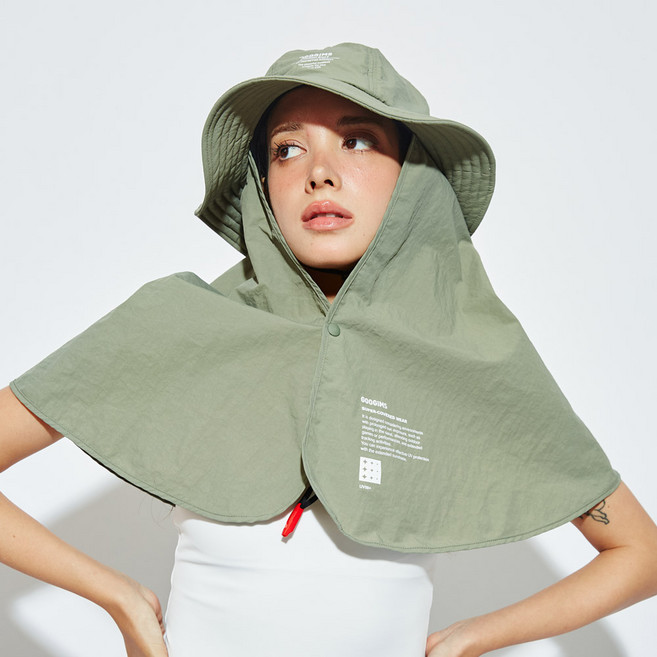 [방수/UV차단 99.9%]구김스 아웃도어/등산/낚시/여행/물놀이/서핑겸용 와이드버킷햇 사파리모자, KHAKI(카키)