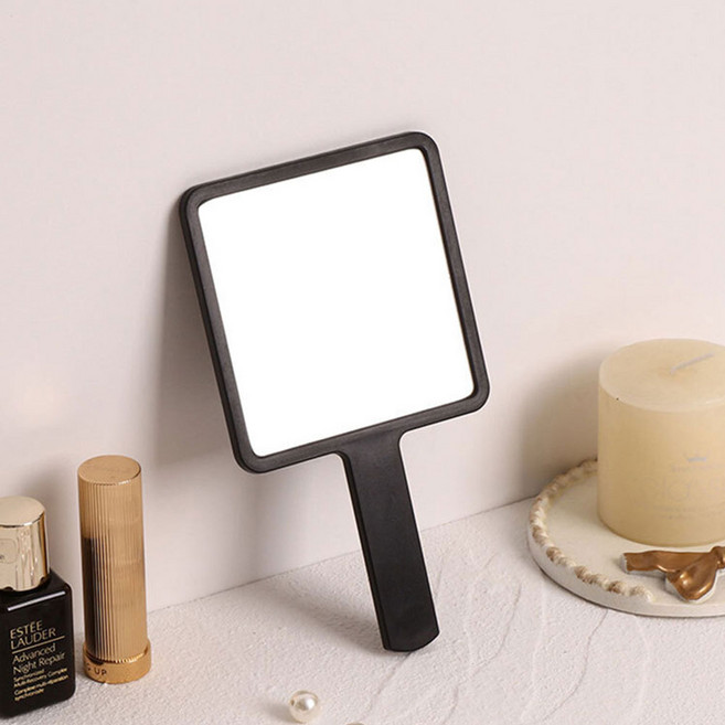 휴대용 사각 손거울 블랙, 화이트, 1개