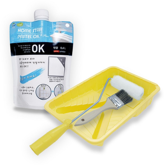 홈스타파스텔 방문 가구 벽면 벽지 셀프 도구세트, 1세트, 400ml, 백색