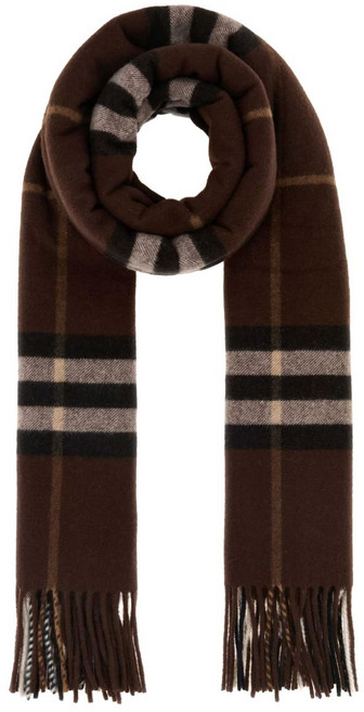 버버리 체크 패턴 프린지 스카프