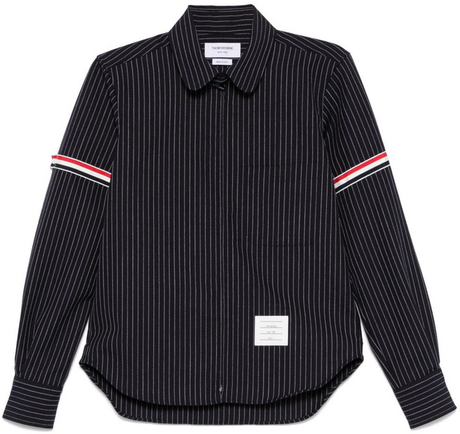 톰 브라운 핀스트라이프 집업 셔츠