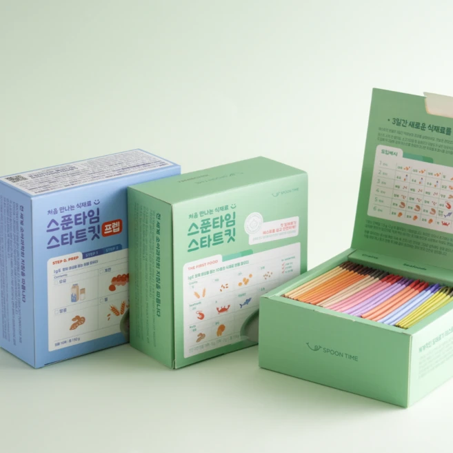 스푼타임 스타트킷 10종+4종 계란 땅콩 밀가루 우유 참깨 새우 조개 생선 초기 가루 이유식 알레르기 알러지 테스트, 4종 프렙 + 10종 초록 +포스터 2종, 1개 - 쿠팡