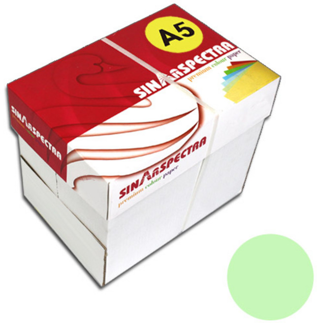 칼라복사지 복사용지 A5용지(A4 아님) 연초록 1BOX 5000매 (A4 절반)