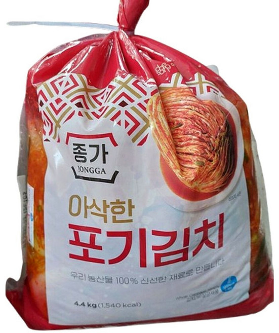 (매장정품) 종가 아삭한 포기김치 4.4kg 종가집 종갓집 국산 국내산 김장 배추 대상 김치 (Lkn) 248997, (매장정품) 종가 아삭한 포기김치 4.4kg 종가집 종