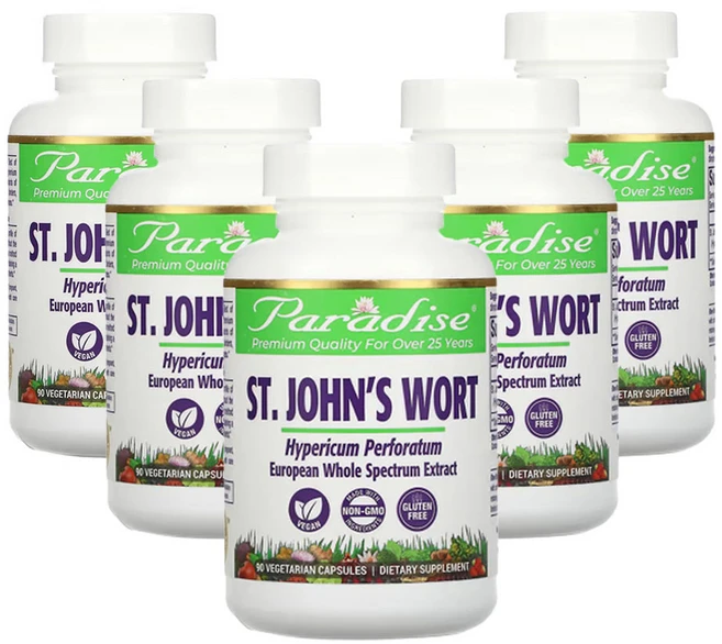 파라다이스허브 세인트존스워트 베지 캡슐 90정, 5개 - 쿠팡